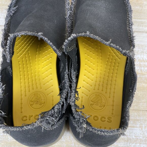 Crocs Santa Cruz Loafers Blue Canvas Triple Comfort Slip-On Men’s Size 12 - Picture 9 of 11